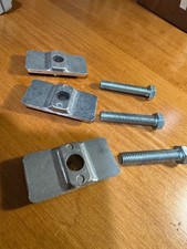 THREE VINTAGE OLD SCHOOL Bicycle Kickstand Silver Alloy Top Plate Only W/ BOLTS
