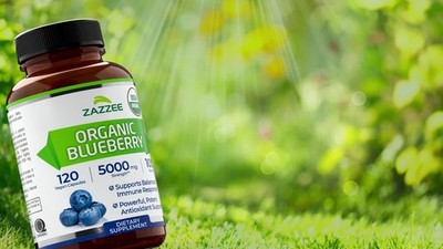 Zazzee USDA Organic Blueberry Extract Whole Fruit 5000 mg Strength