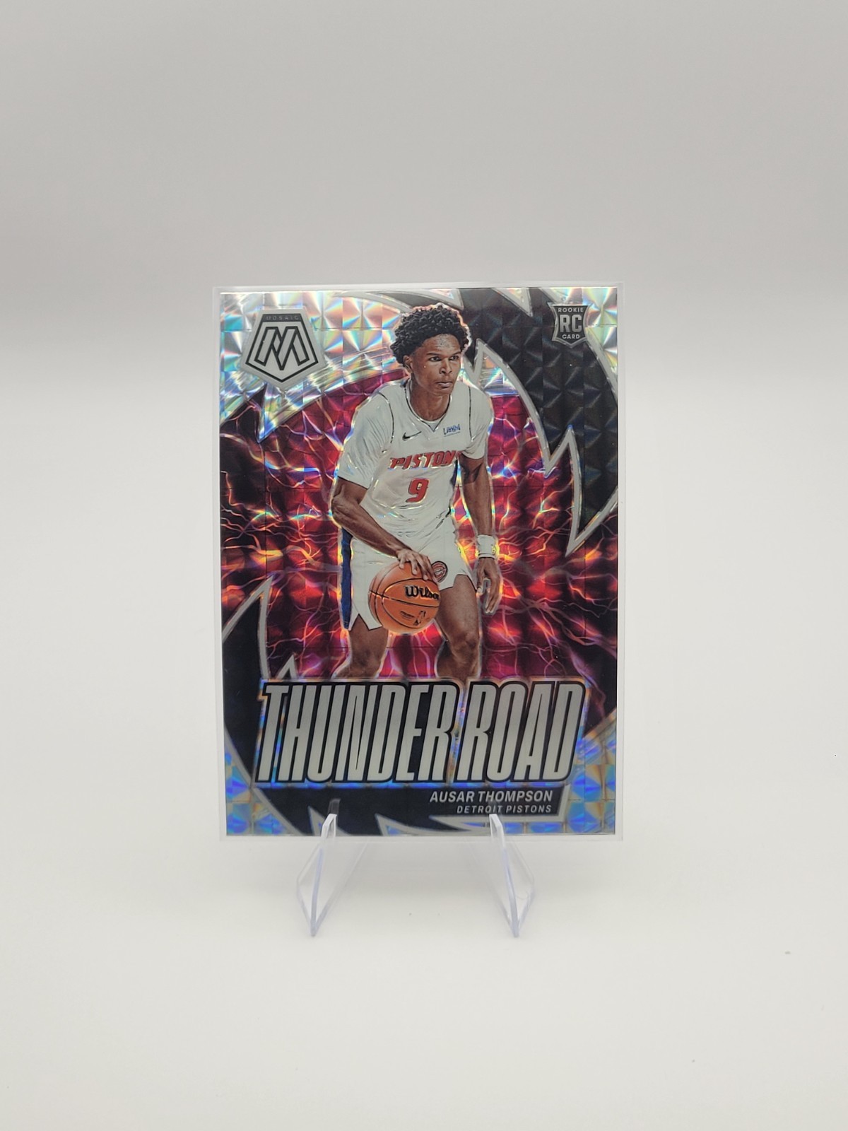 Ausar Thompson 2023-24 Panini Mosaic Thunder Road Silver RC #16 Detroit Pistons