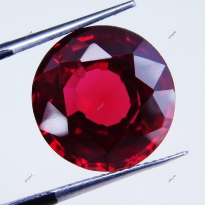 Stunning 13.20 Cts Natural Mogok Red Ruby Round Cut Certified Loose Gemstone