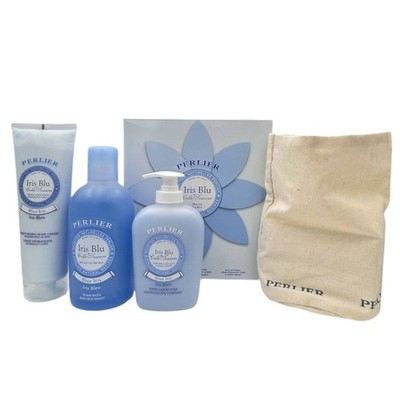 Perlier Iris Blue Geschenkverpackung Badeschaum + Körpercreme + Flüssigseife
