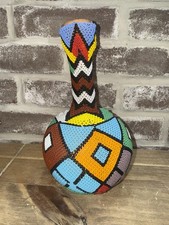 Large African Shekere Percussion Musical Instrument Full Beaded Calabash Shaker
