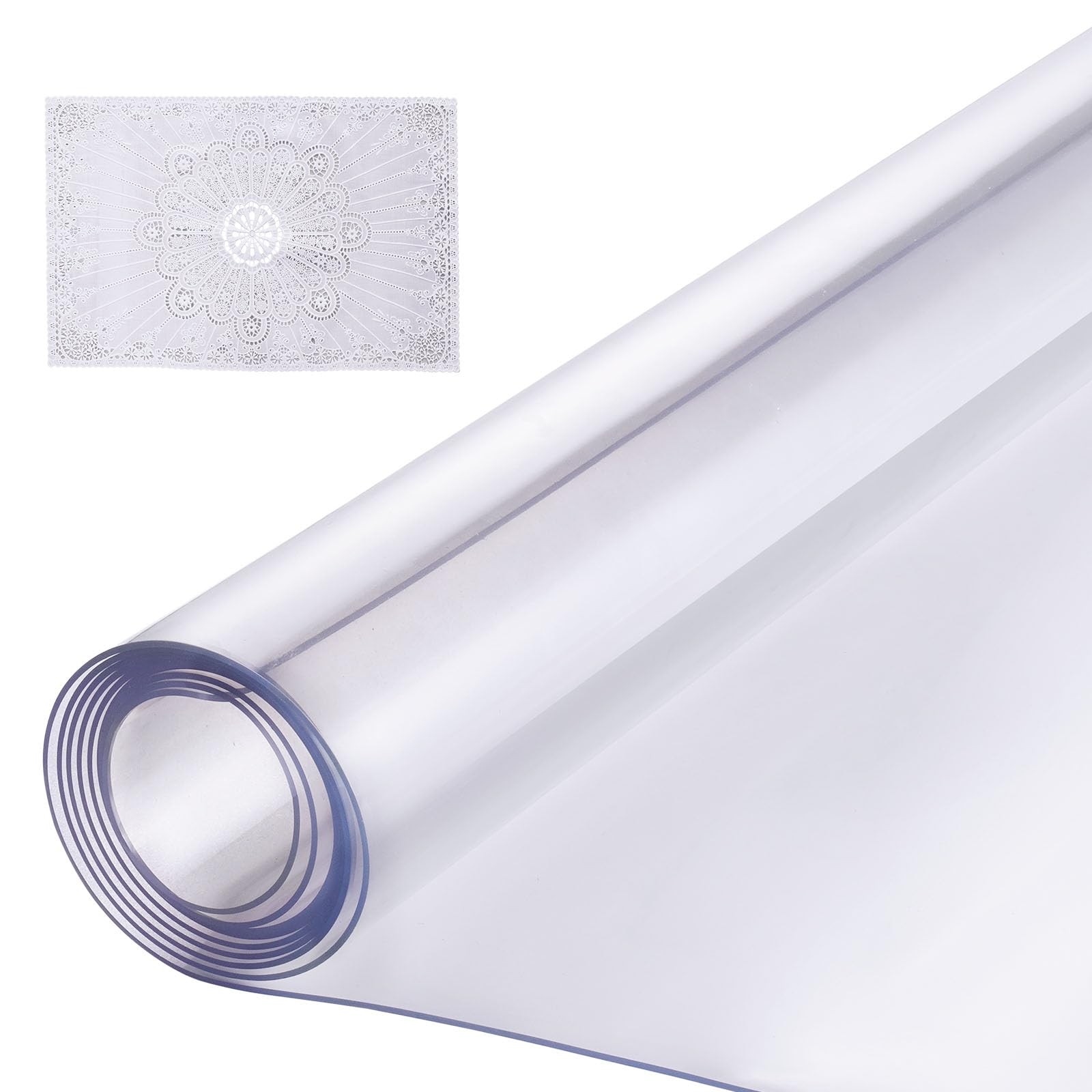 Nappe rectangle transparente 1,5 mm en verre souple haute clarté