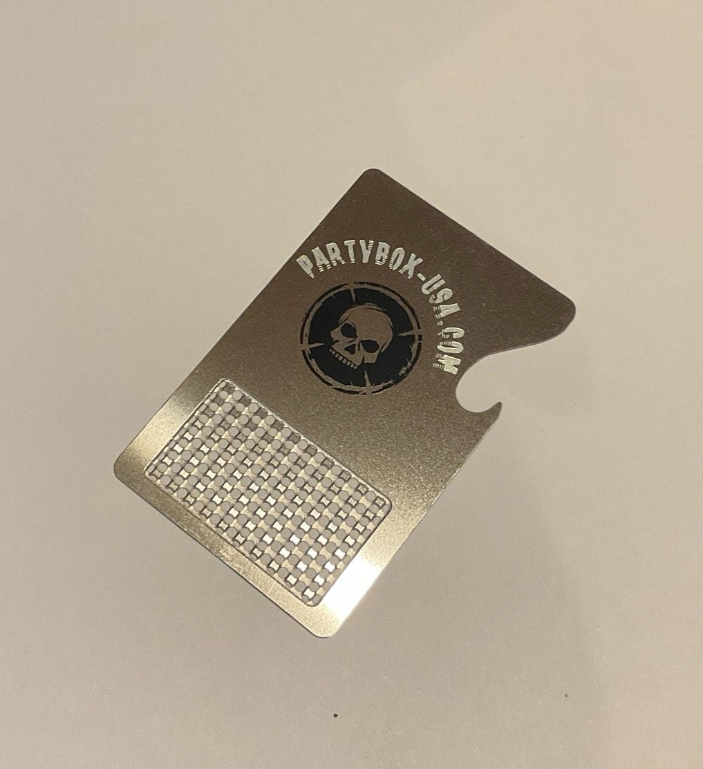 Elegant Compact PartyBox- USA Spice Grinder Card w/ Bottle Opener 420 Stainless