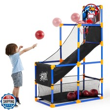 Arcade Basketball Game Set with 4 Balls Hoop Indoor Outdoor Kids Game Toy