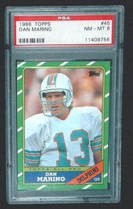 1986 TOPPS #45 DAN MARINO PSA 8