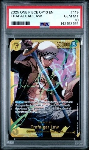 PSA 10 - 2025 One Piece Royal Blood Trafalgar Law #OP10-119 - Secret Rare
