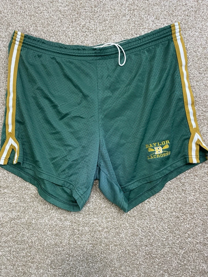 Conjunto de jersey y pantalones cortos de lacrosse vintage Baylor #14 verde/blanco dorado talla XL Foto 4 de 4