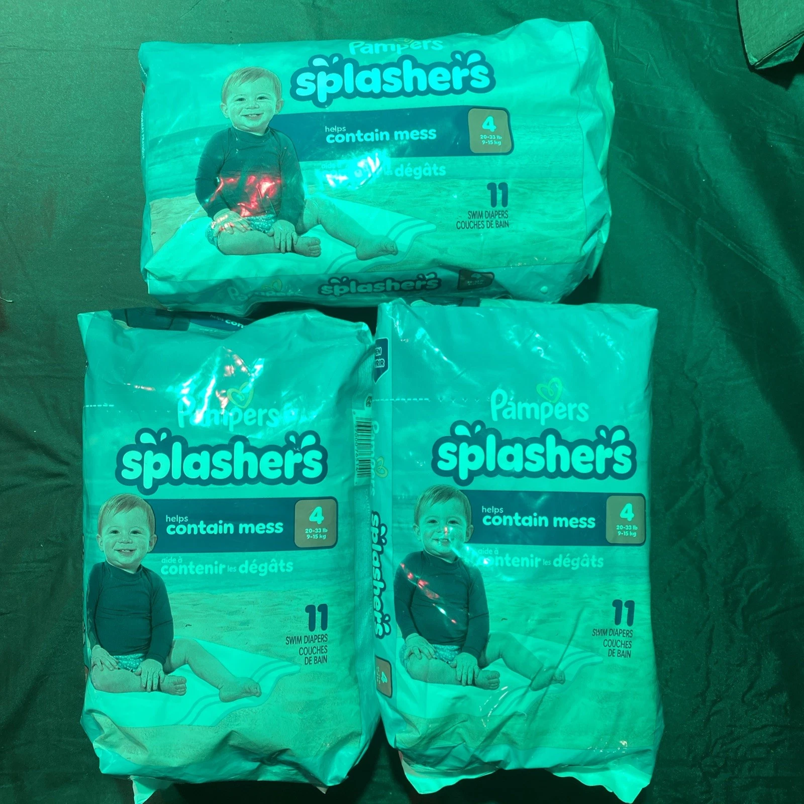 NEW Bundle Of 3 Pampers Splashers Baby Swim Diapers Medium 20-33 Pounds Cute