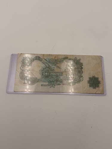 Bank of England £1 Note DU65 Queen Elizabeth II 1960s Green Old British Bill - Picture 2 of 2