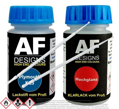 Für Plymouth KC3 Banzai Blue Metallic Lackstift Klarlack Lacktupfer Autolack Set
