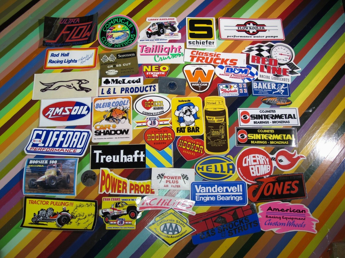 vtg 1970s to 1990s Auto Racing sticker Hooker Hobrecht Rod Hall