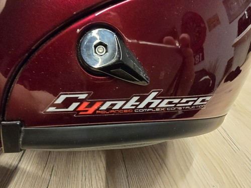 Probiker Klapphelm Synthese M, weinrot , mit Sonnenblende und Sturmhaube schwarz - Bild 8 von 16