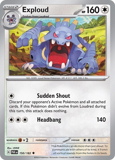 Pokemon Exploud (150/281) Paradox Rift LP REVERSE HOLO