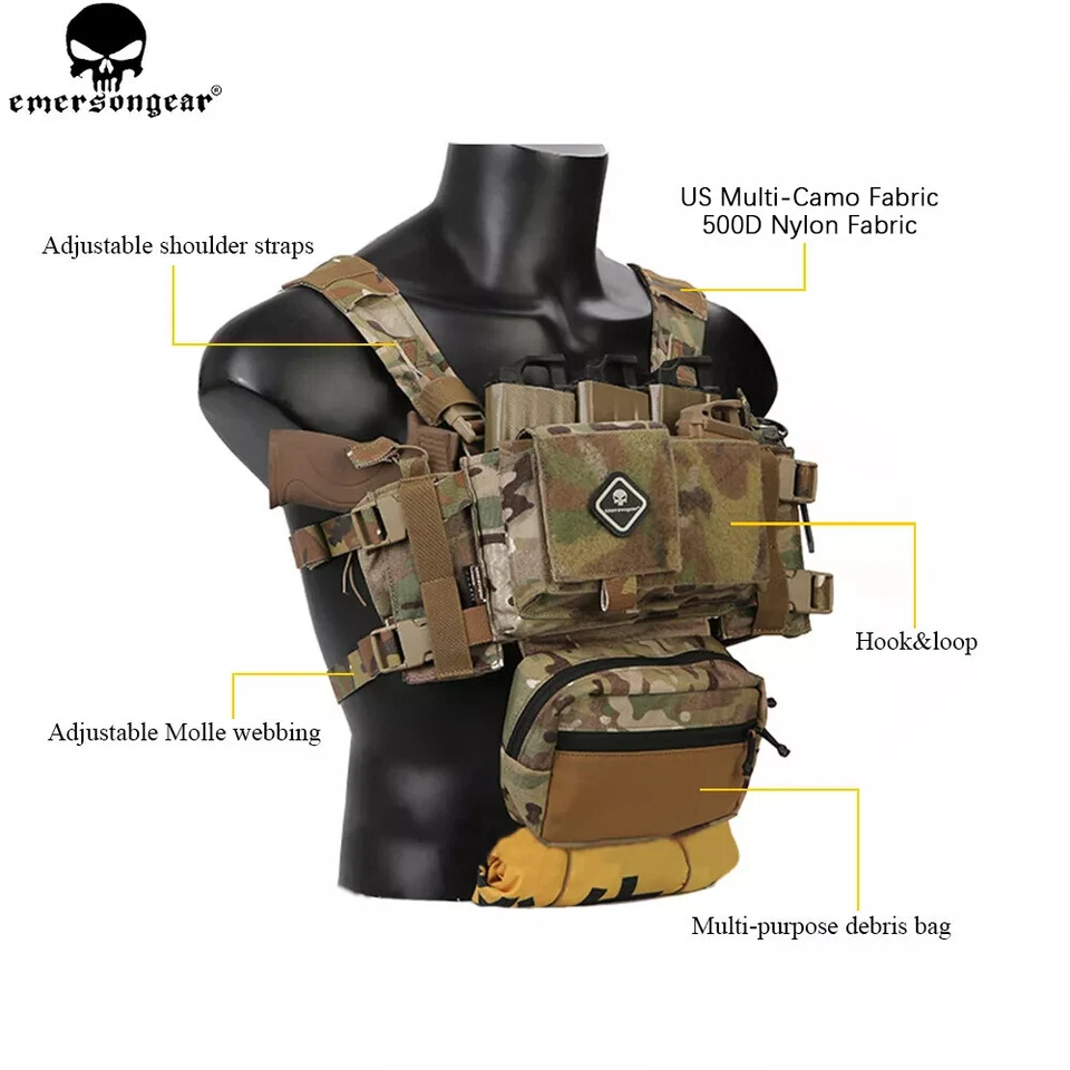 Emersongear MK3 Chest Rig Tactical Vest Micro Fight Modular Hunting Plate Carry - Image 3 of 4