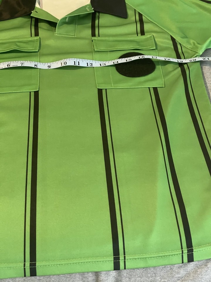 Epic Sports Polo Green Striped Shirt Referee Size Small eBay