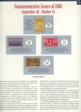1940's Commemorative Issue Stamps September 10- October 15, 1948