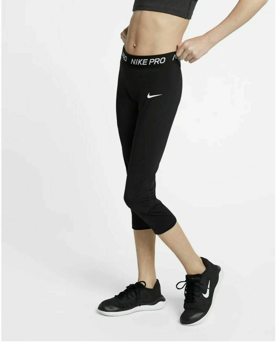 NIKE Girl's PRO Training Capri Tights ~ Medium AQ9041-010