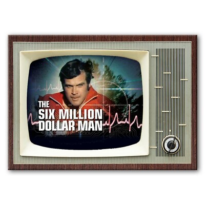 SIX MILLION DOLLAR MAN Classic TV 3.5 inches x 2.5 inches Steel FRIDGE MAGNET