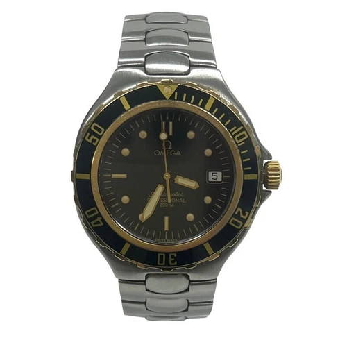 Omega Seamaster Professional 200m 396.1042 Quartz Black Dial Date Mens Vintage