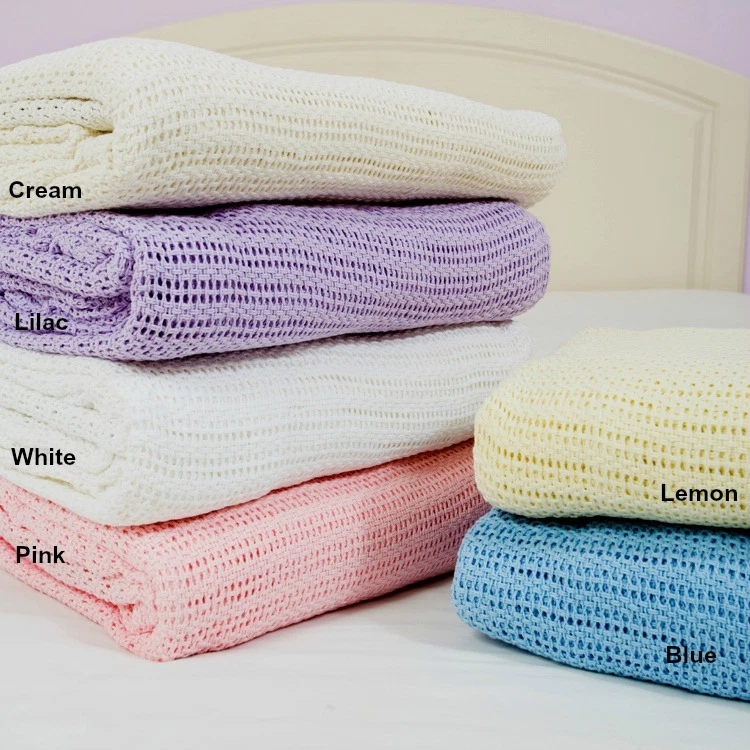 100 Cotton Cellular Blanket Single Double King