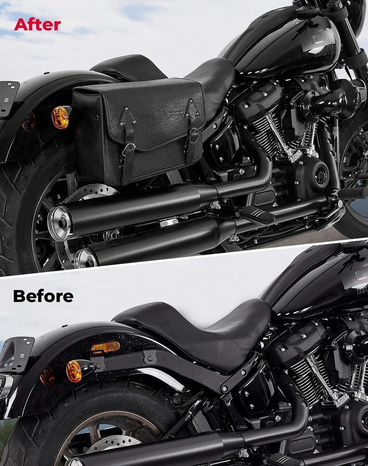 Motorcycle Saddle Bags 24L Luggage Bags for V-star Shadow Sportster Softail Dyna - Image 2 of 4