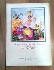 MENU PAQUEBOT LIBERTE 15.12.1956 LA LAITIERE ET LE POT AU LAIT LA FONTAINE 