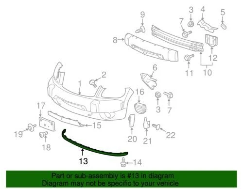 Deflector de aire fascia parachoques delantero genuino GM 2006-2011 Chevrolet HHR LS 22714706 Foto 2 de 2