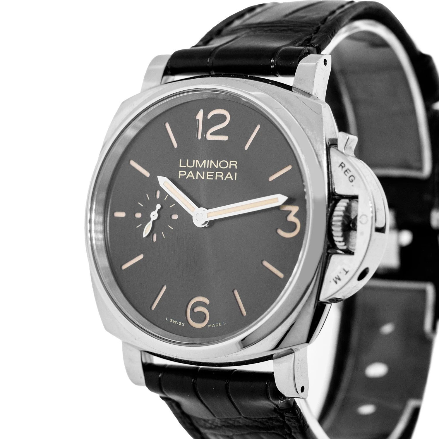 Panerai — Panerai Luminor Due 3 Days Acciaio Stainless Steel Black Arabic Dial PAM00676