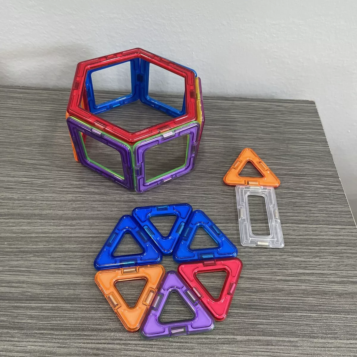 Lot of 15 Magformers Magnetic Building Hexagon, Triangles