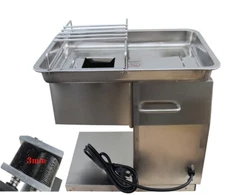 Desktop Small Stainless Meat Cutting machine Meat Slicer 3mm Blade 110V 250kg/h