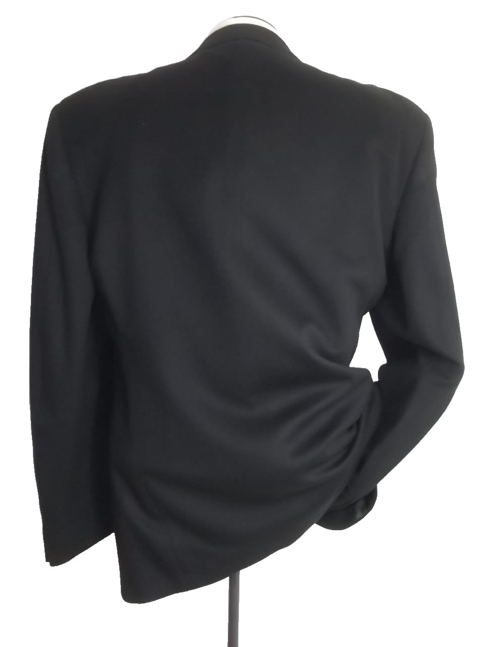 !! Lubiam Solid Black 2Button Flannel Cashmere & … - image 6