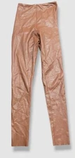 $118 Commando Women's Brown Stretch Faux Leather Legging Pants Size XS