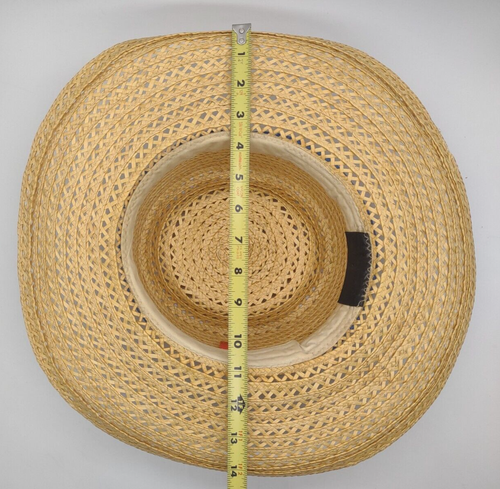 Imperial Caps Straw Hat Size L Blue Ribbon and Feather - Picture 7 of 7