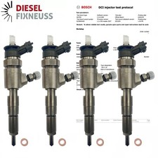 4x Einspritzdüse Bosch 0445110252 Citroen 9656588980 Peugeot 207 Bipper 1.4 HDİ