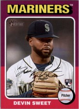 2024 Topps Heritage #242 Devin Sweet Seattle Mariners  RC Rookie Card