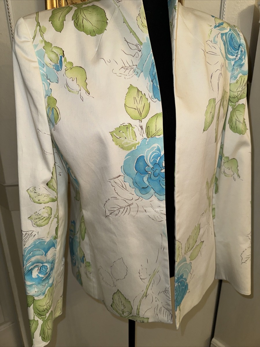 Austin Reed Blazer Women's Size 12 Cotton White Open-Front
