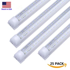 Linkable LED Tube Light Fixture V Shaped 8ft T8 LED Bulb Warehouse Shop Lights