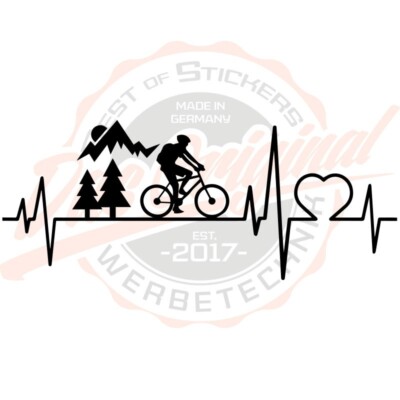 1 x Heartbeat Mountain Bike Sticker 20x8cm Exposed Many Colours LOOK