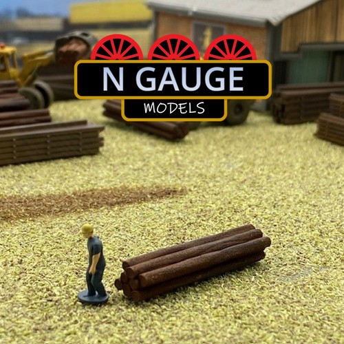 PAINTED- N Scale Gauge 1:148 Wooden Timber Pile (LARGE) (Tree Wood Yard 1:160) - Picture 4 of 13