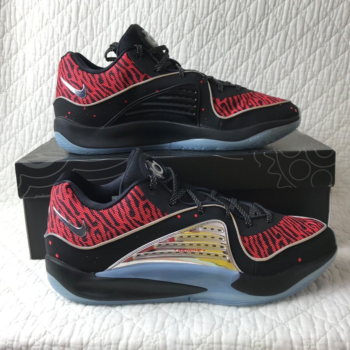 Nike KD 16 \'Slim Reaper\' DV2917-004 Basketball size 6 Men\'s / 7.5 Women\'s Nike Kevin Durant KD 16 Slim Reaper Black Silver Fire Red  main image 4