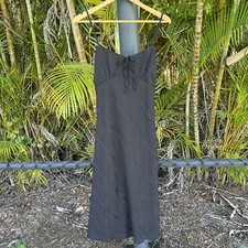 Forever 21 Midi Dress Black Tie Bow LBD Cocktail Lined Size Medium