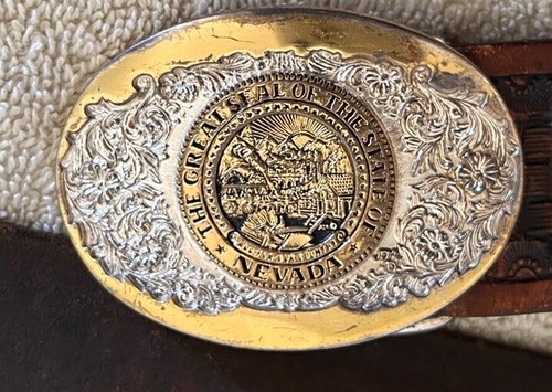 ADM Great Seal of the State of Nevada Belt Buckle and 36" belt - Picture 8 of 8