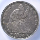 1854 LIBERTY SEATED HALF DOLLAR ANACS CHOICE VERY FINE 25 CONTRASTING SHADES OF