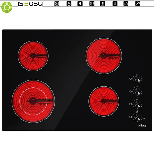 IsEasy 30" Cerámica Cocina 4 Quemadores Perilla Giratoria 11 Niveles Estufa Cocina 6700W EE. UU. - Imagen 1 de 10