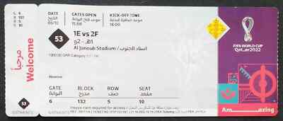 original TICKET FIFA World Cup Qatar 2022 Japan Croatia Match 53