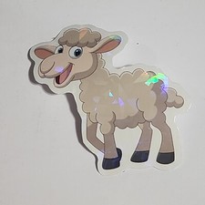 Sticker Decal white SHEEP cartoon shiny New Unused 3"