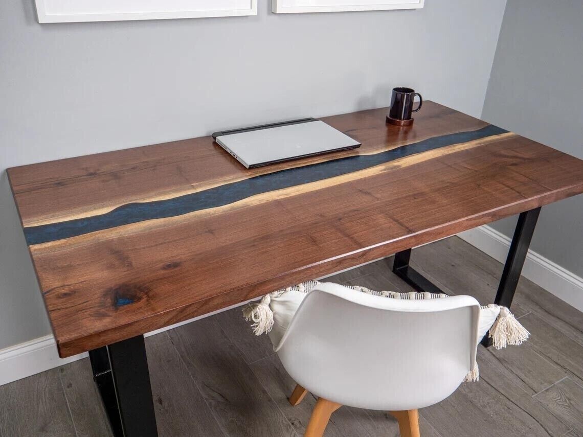 54-Inch Epoxy Dining Table Top Custom Handmade Furniture 30-Inch Wide  