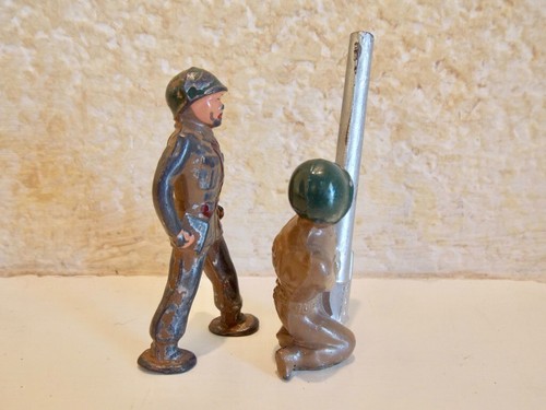 Barclay Pod Foot Metal Soldiers w/Cannon Paint Exc and Officer Worn Paint 2.75" - Picture 3 of 10