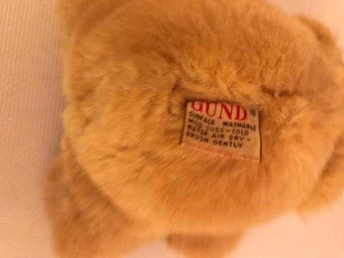 Vintage Gund Bear Goldband weiches Plüschtier 7"" 1980 - Bild 3 von 3